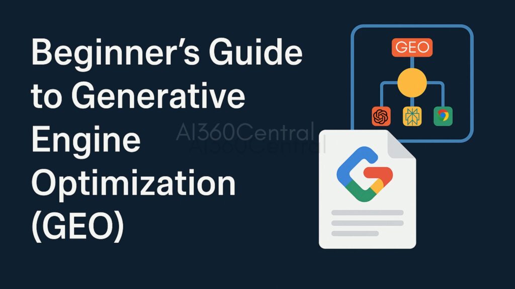 Beginner’s Guide to GEO in 2025 – infographic showing key GEO tips for AI visibility.