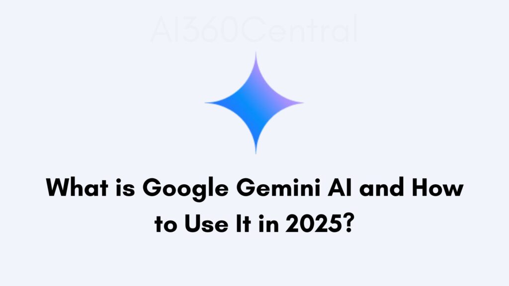 Image depicting Google Gemini AI with a guide on its usage in 2025, featuring text and graphics for clarity.