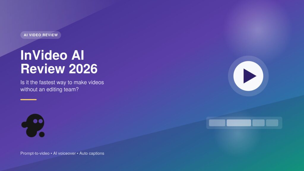 banner with play button icon" beats a keyword-stuffed string like "invideo ai review invideo ai pricing invideo ai features.